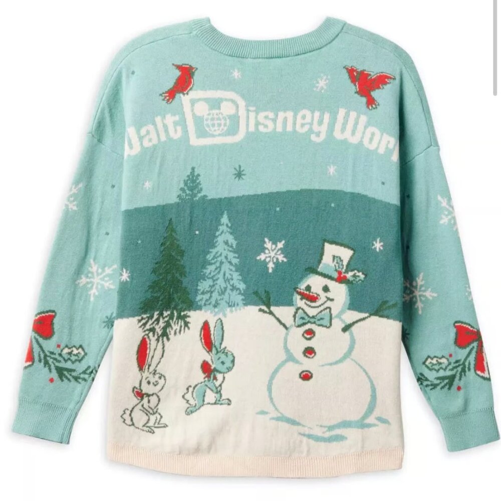 Disney Parks Mickey Mouse Christmas Spirit Jersey Green Sweater NWT Large - Picture 1 of 6